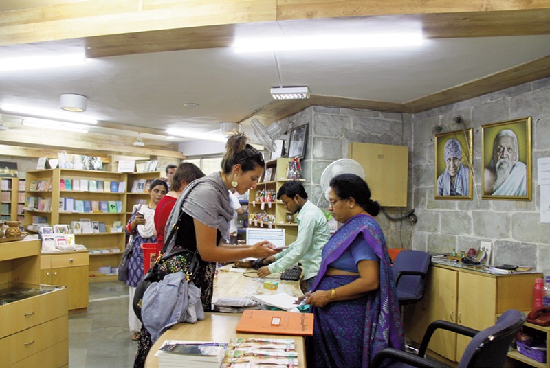 Delhi ashram shop selling Sri Aurobindo's and The Mother's books, photos, as well as incence